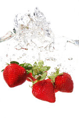 strawberries in water