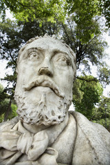 Fototapeta na wymiar Close-up of statue of bearded man in Rome, Italy.