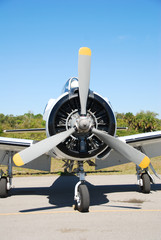 propeller on vintage airplane
