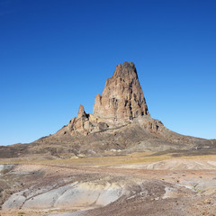 Rock formation in the desert of Monument Valley, Utah.