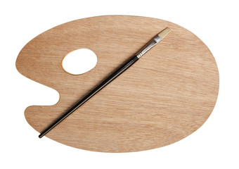 artist palette and brush with path