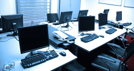 modern computer rooms in the press office