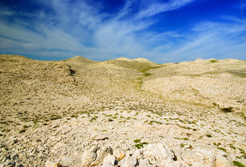 rock desert on rab island in croatia.
