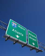 highway sign in atlanta, georgia.