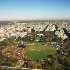 View from inside Washington Monument in Washington, D.C., USA.