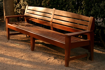 wooden park bench