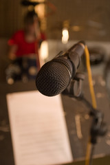 Obraz premium microphone in studio
