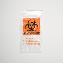 plastic biohazard bag.