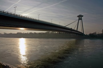 new bridge in bratislava, slovakia, europe