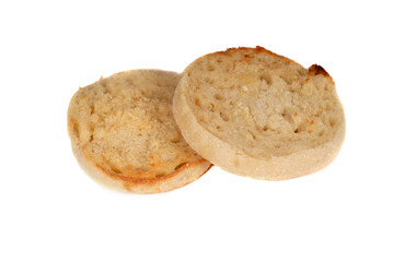 english muffin isolated on white