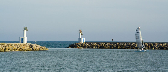 sortie du port de carnon plage