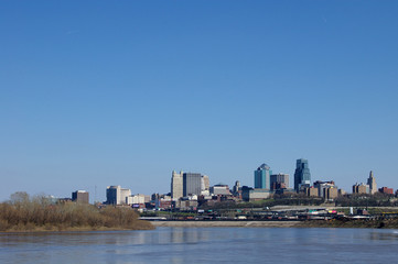 Fototapeta na wymiar Kansas City skyline z KAW pkt.