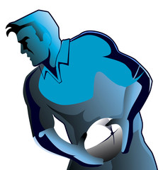 rugby passing ball blue white bg