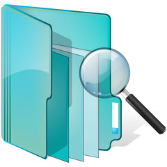 dossier loupe bleu