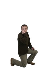 silhouette of a casual man