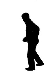 silhouette of a casual man