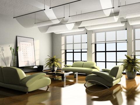 home interior 3d rendering
