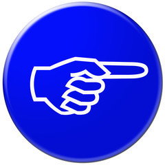 Fototapeta premium blue icon with symbol of hand