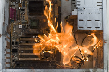 burninging computer