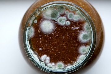 mold in jam of raspberries