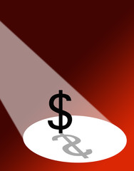 dollar under spotlight