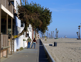 rollerblading along the beach