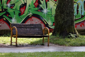urban graffiti in the park