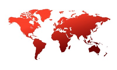 Fototapeta na wymiar Mapa świata czerwone paski