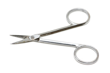 metal scissors isolated on the white background