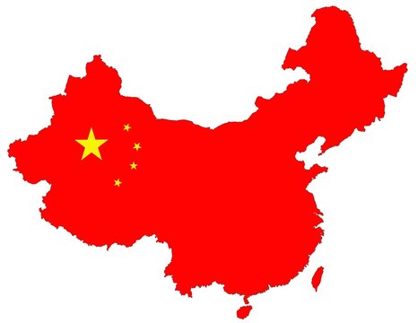 Fototapeta isolated red map of china
