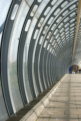 glass pedestrian tunnel
