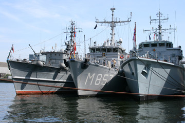 moored naval ships