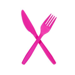 restaurant : vibrant pink fork and knife