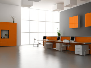 the modern office interior