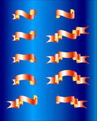 banner ribbon on a dark blue background. the vector image.