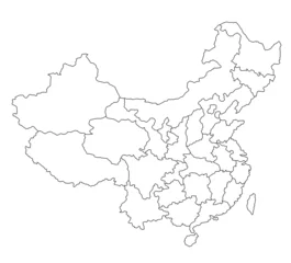 Abwaschbare Fototapete China karte china