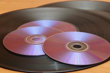 vinyls and dvd disks