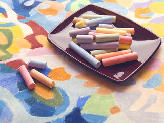 Naklejka premium pastels and pastel art background