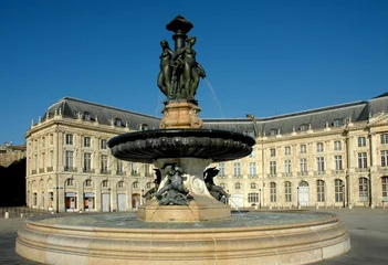 Foto op geborsteld aluminium Fontijn Place de la Bourse in Bordeaux