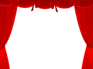 stage theatre drape in white background