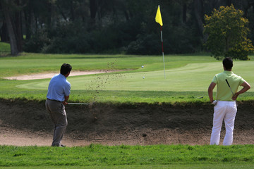 golf swing in riva dei tessali golf course, italy