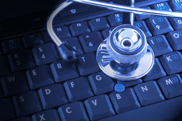 laptop and stethoscope