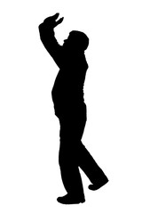 silhouette of a casual man