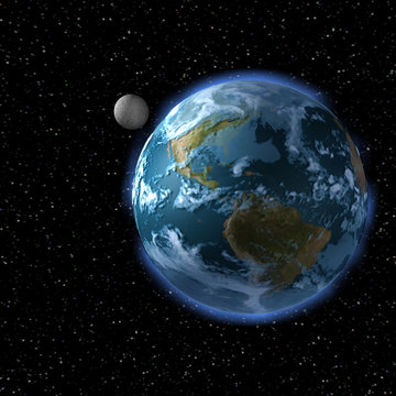 The Earth And The Moon From Space