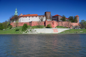 Wawel - Royal castle over the Vistula River in Krakow (Poland)