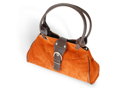 Orange Woman Purse (hand-bag) Isolated