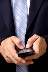 business man working on smart phone