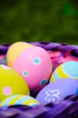 easter eggs in basket