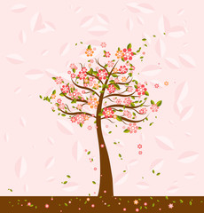 illustration with trees,vector