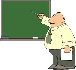 teacher at a blackboard